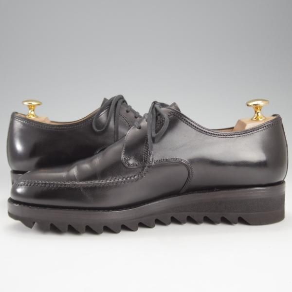 極美品★(伊)F.LLIジャコメッティ SIZE 40【定価￥115,500-★シャークソール仕様/Uチップ】FG303/ANIROU/カーフ/黒/Giacometti★k195