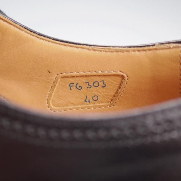 極美品★(伊)F.LLIジャコメッティ SIZE 40【定価￥115,500-★シャークソール仕様/Uチップ】FG303/ANIROU/カーフ/黒/Giacometti★k195