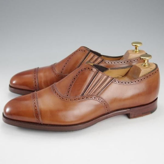 美品★エドワードグリーン 8E【モデル定価￥176,040-★KIBWORTH/606ラスト】旧ロゴ/サイドエラスティック/カーフ/茶/EDWARD GREEN★k196