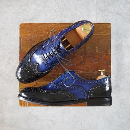 ★チャーチ(レディース) SIZE 36【モデル定価￥176,000-★バーウッド/BURWOOD WG/コンビ仕様】フルブローグ/黒〜紺/Church'★k200