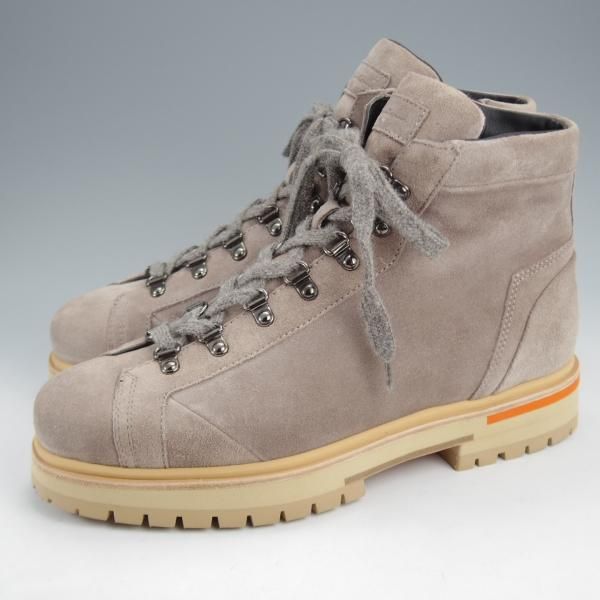 未使用★(伊)サントーニ SIZE 8【定価￥91,300-★マウンテンブーツ/灰茶】スエード/メンズ/レースアップブーツ/Santoni★k202