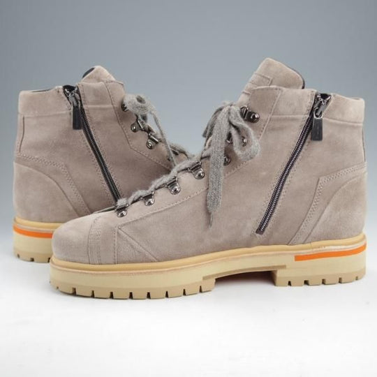 未使用★(伊)サントーニ SIZE 8【定価￥91,300-★マウンテンブーツ/灰茶】スエード/メンズ/レースアップブーツ/Santoni★k202