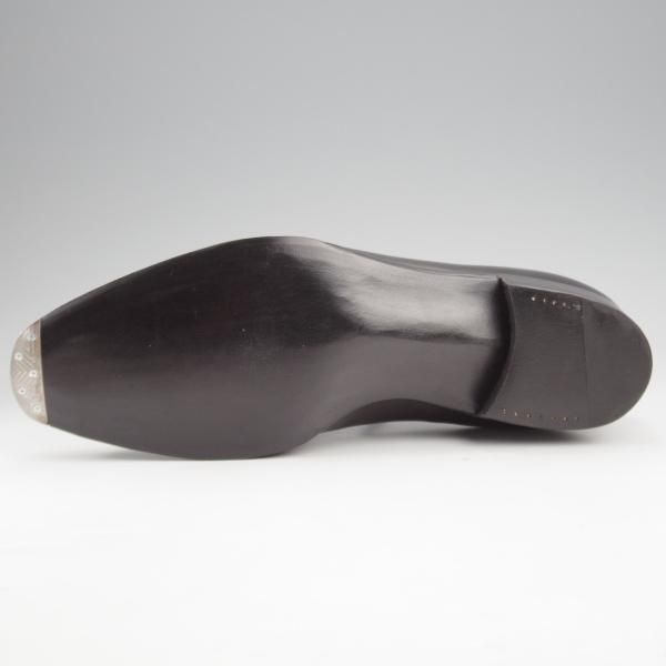 未使用★(福岡)Corno blu/コルノブルゥ UK7.5程度【現オーダー価格￥96,800〜★専用シューツリー付/セミブローグ】カーフ/黒★k209