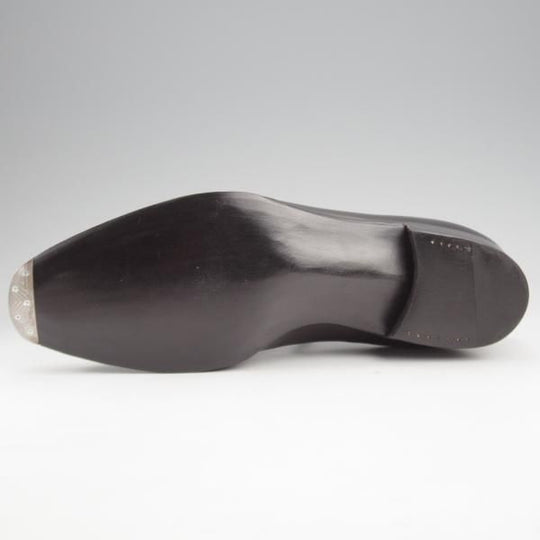 未使用★(福岡)Corno blu/コルノブルゥ UK7.5程度【現オーダー価格￥96,800〜★専用シューツリー付/セミブローグ】カーフ/黒★k209