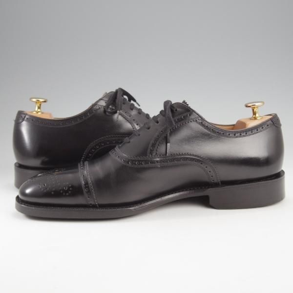 美品★チャーチ 80F/UK8【最上級★ロイヤルコレクション/002ラスト】EDWARD/4都市ロゴ/セミブローグ/カーフ/黒/メンズ/Church'★k211