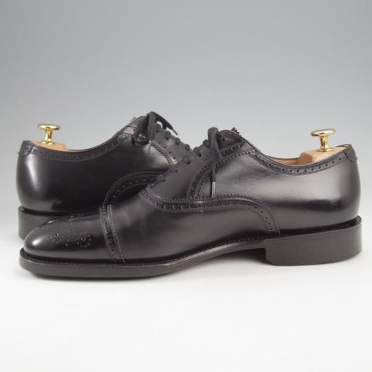 美品★チャーチ 80F/UK8【最上級★ロイヤルコレクション/002ラスト】EDWARD/4都市ロゴ/セミブローグ/カーフ/黒/メンズ/Church'★k211