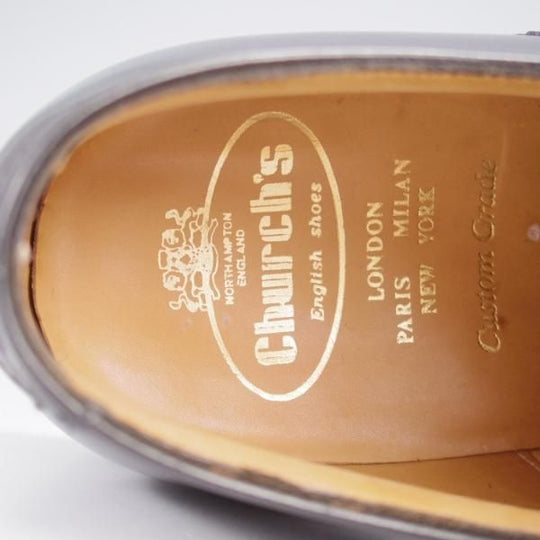 美品★チャーチ 80F/UK8【最上級★ロイヤルコレクション/002ラスト】EDWARD/4都市ロゴ/セミブローグ/カーフ/黒/メンズ/Church'★k211