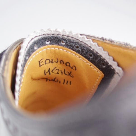 美品★チャーチ 80F/UK8【最上級★ロイヤルコレクション/002ラスト】EDWARD/4都市ロゴ/セミブローグ/カーフ/黒/メンズ/Church'★k211