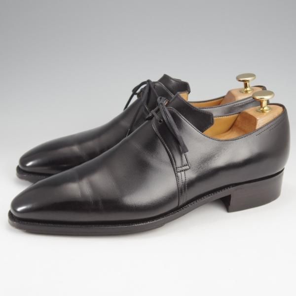 極上★(仏)Corthay/コルテ SIZE 7.5【定価20万円程度★Arca/アルカ/プレーントゥ】Vフロント/カーフ/黒/メンズ★k239