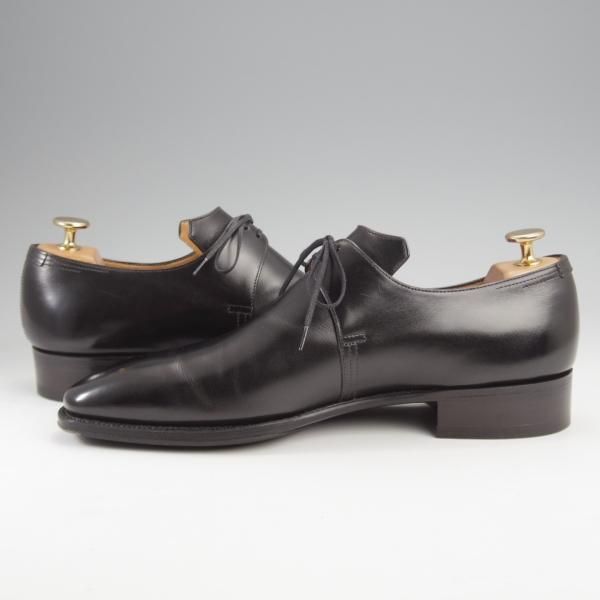 極上★(仏)Corthay/コルテ SIZE 7.5【定価20万円程度★Arca/アルカ/プレーントゥ】Vフロント/カーフ/黒/メンズ★k239