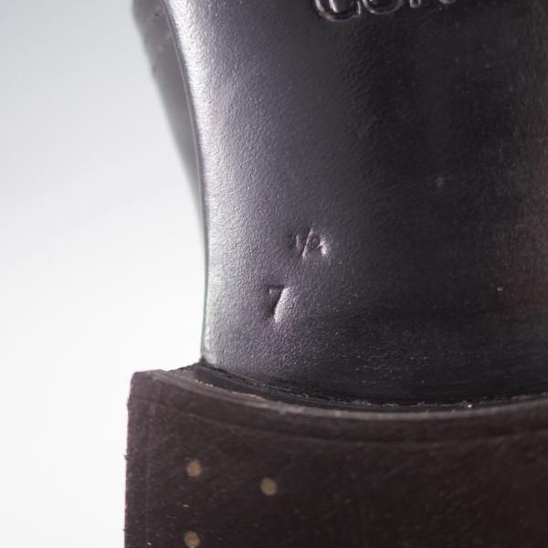 極上★(仏)Corthay/コルテ SIZE 7.5【定価20万円程度★Arca/アルカ/プレーントゥ】Vフロント/カーフ/黒/メンズ★k239