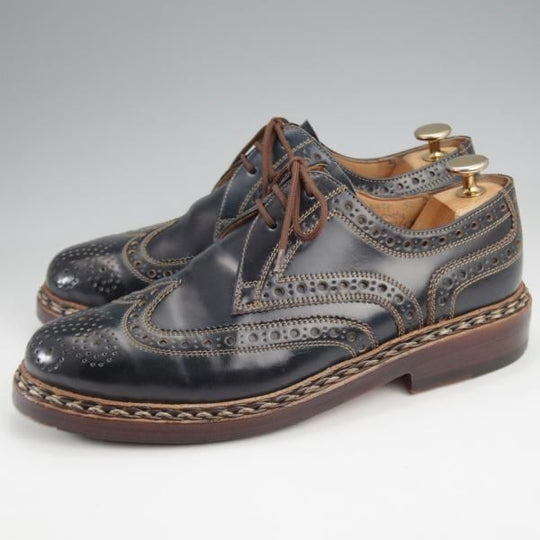 極美品★(独)ハインリッヒ・ディンケラッカー SIZE 5.5【モデル定価￥193,600-★コードバン/BUDA/ブダ】紺/Heinrich Dinkelacker★k240