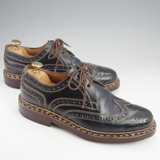 極美品★(独)ハインリッヒ・ディンケラッカー SIZE 5.5【モデル定価￥193,600-★コードバン/BUDA/ブダ】紺/Heinrich Dinkelacker★k240