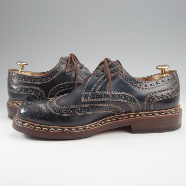 極美品★(独)ハインリッヒ・ディンケラッカー SIZE 5.5【モデル定価￥193,600-★コードバン/BUDA/ブダ】紺/Heinrich Dinkelacker★k240