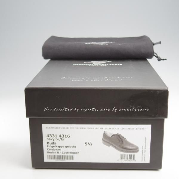 極美品★(独)ハインリッヒ・ディンケラッカー SIZE 5.5【モデル定価￥193,600-★コードバン/BUDA/ブダ】紺/Heinrich Dinkelacker★k240