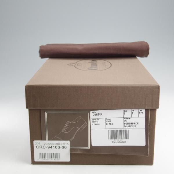 未使用★チャーチ 60F/UK6【定価￥176,000-★コンサル/CONSUL】173ラスト/ストレートチップ/黒/メンズ/Church's★k241