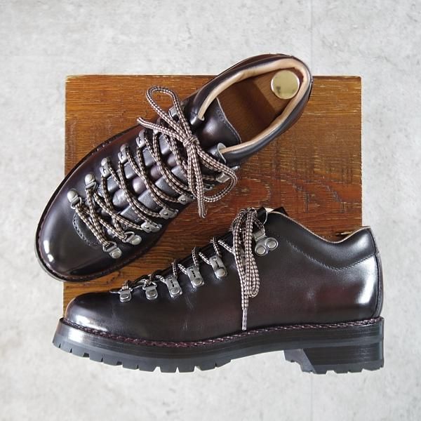 極美品★(伊)F.LLIジャコメッティ SIZE 40【定価￥146,300-★ローカット/FG521/マルモラーダ】黒〜赤茶/マウンテンブーツ★k243