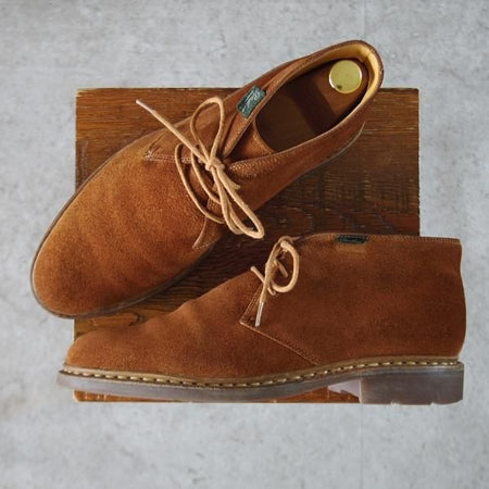 極美品★パラブーツ SIZE 7.5【モデル定価￥75,900-★チャッカブーツ/Lully】ルーリー/ギャラクシーソール/スエード/茶/Paraboot★k249