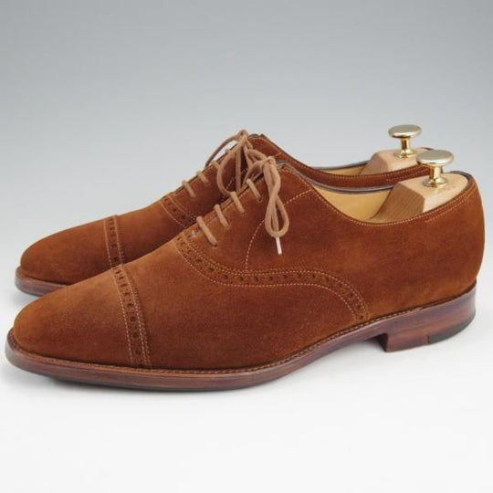 極上★ジョンロブ 6.5E【★クォーターブローグ/AVON/8000ラスト】エイボン/スエード/茶/メンズ/JOHN LOBB★k254