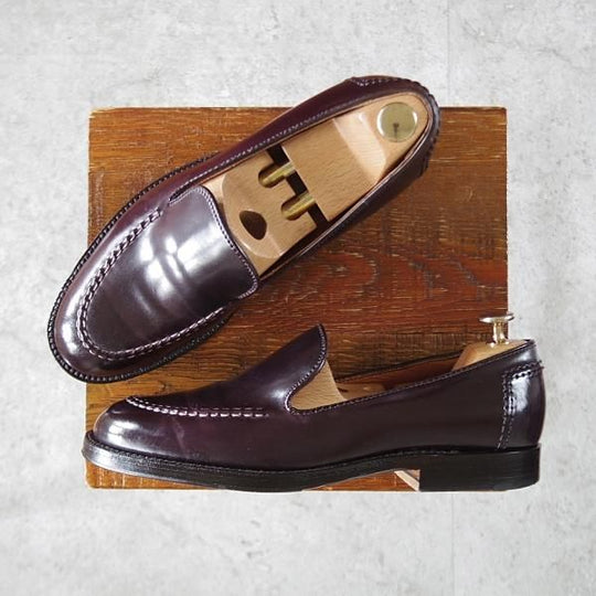 極美品★オールデン 6.5D【現行定価17万円程度★コードバン/ビームス別注/N6214】マディソン/スリッポン/ローファー/赤茶/ALDEN★k260