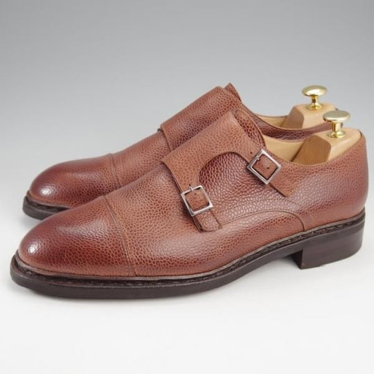 美品★パラブーツ SIZE 8.5【モデル定価￥90,200-★VIGNY/ヴィニー/ダブルモンク】グレインレザー/茶/メンズ/Paraboot★k264