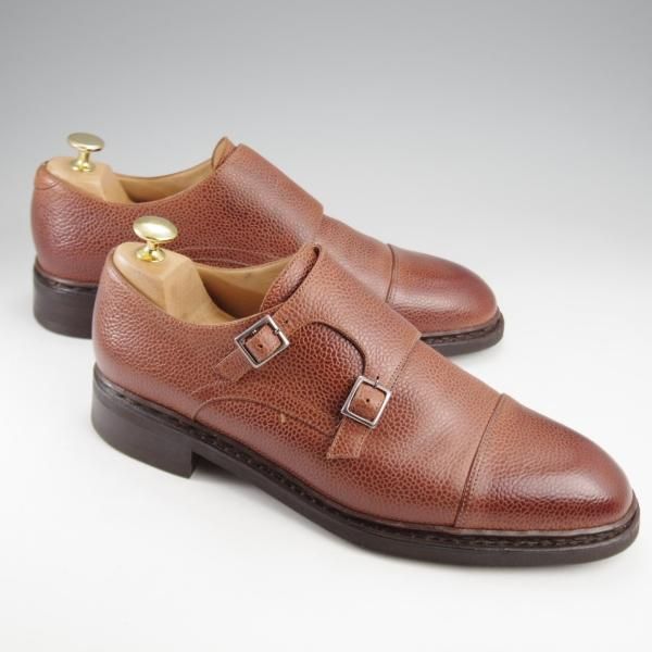 美品★パラブーツ SIZE 8.5【モデル定価￥90,200-★VIGNY/ヴィニー/ダブルモンク】グレインレザー/茶/メンズ/Paraboot★k264