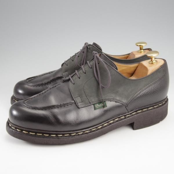 ★パラブーツ SIZE 8【モデル定価￥96,800-★クレイジーパターンのCHAMBORD/シャンボード】シップス別注/Uチップ/黒/Paraboot★k269