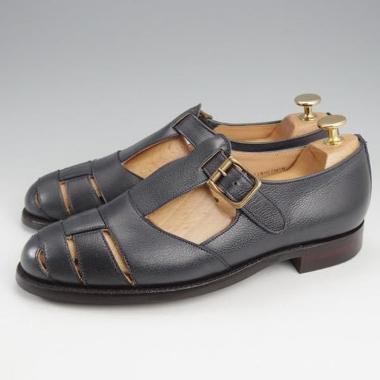 極美品★クロケット&ジョーンズ 6E【定価￥99,000-★グルカサンダル/FIHSERMAN】フィッシャーマン/紺/メンズ/Crockett&Jones★k276