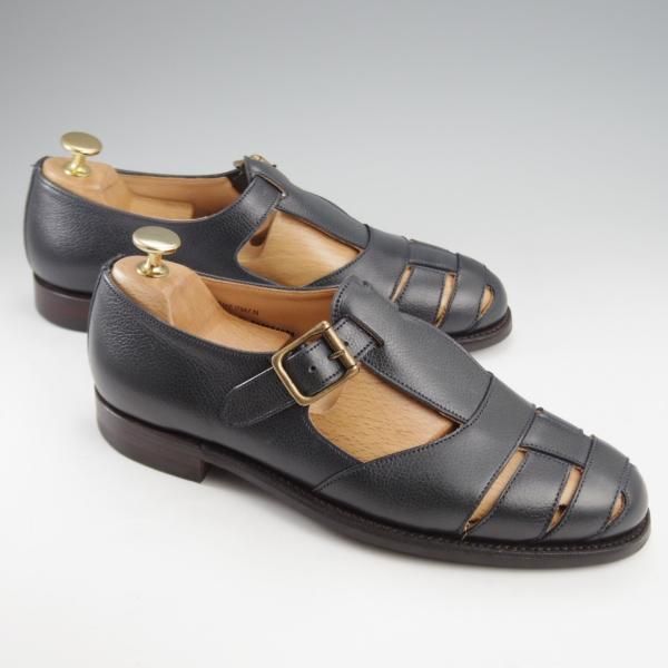 極美品★クロケット&ジョーンズ 6E【定価￥99,000-★グルカサンダル/FIHSERMAN】フィッシャーマン/紺/メンズ/Crockett&Jones★k276