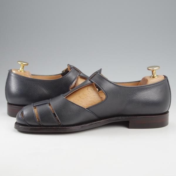 極美品★クロケット&ジョーンズ 6E【定価￥99,000-★グルカサンダル/FIHSERMAN】フィッシャーマン/紺/メンズ/Crockett&Jones★k276