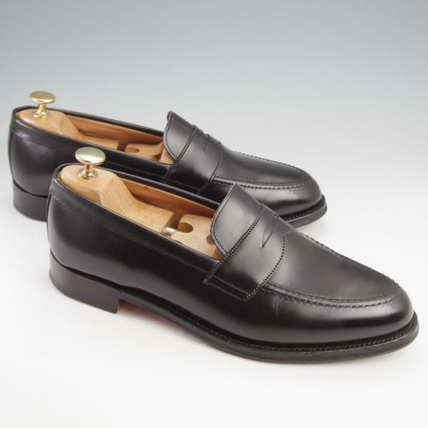 極美品★(英)チーニー 7.5F【定価￥74,800-★CANNON/キャノン/277ラスト】コインローファー/カーフ/黒/メンズ/CHEANEY★k277