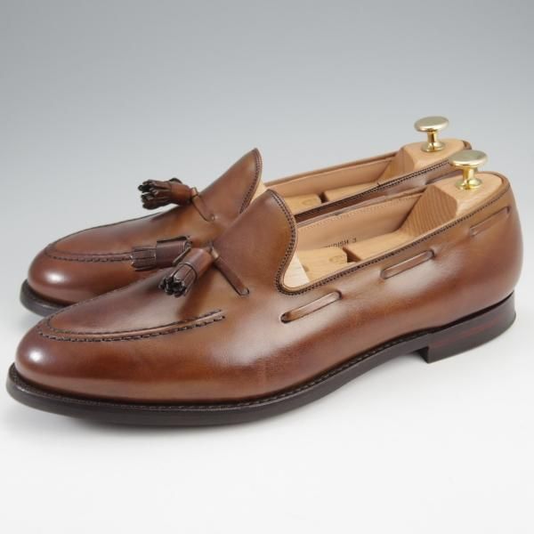極美品★クロケット&ジョーンズ 9.5E【定価￥99,000-★CAVENDISH 3/キャベンディッシュ】タッセルローファー/濃茶/Crockett&Jones★k283