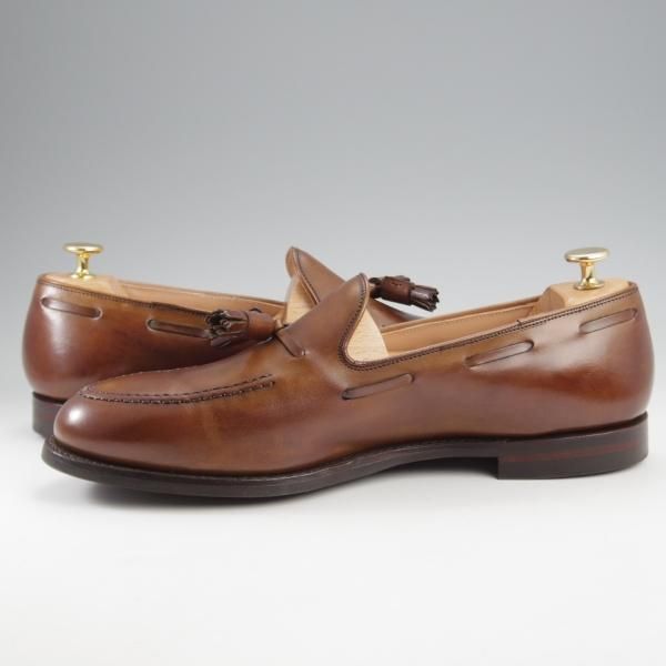 極美品★クロケット&ジョーンズ 9.5E【定価￥99,000-★CAVENDISH 3/キャベンディッシュ】タッセルローファー/濃茶/Crockett&Jones★k283