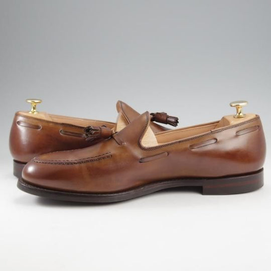 極美品★クロケット&ジョーンズ 9.5E【定価￥99,000-★CAVENDISH 3/キャベンディッシュ】タッセルローファー/濃茶/Crockett&Jones★k283