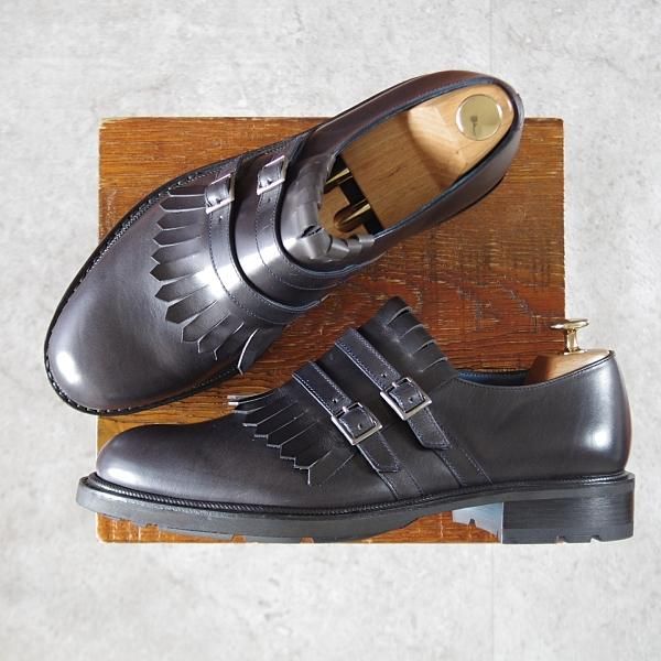 未使用★パラブーツ SIZE 8【貴重★キルトダブルモンク/濃紺】カーフ/メンズ/Paraboot★k287