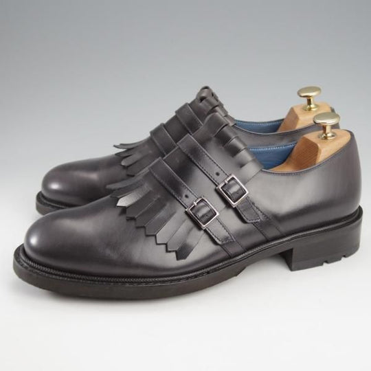 未使用★パラブーツ SIZE 8【貴重★キルトダブルモンク/濃紺】カーフ/メンズ/Paraboot★k287