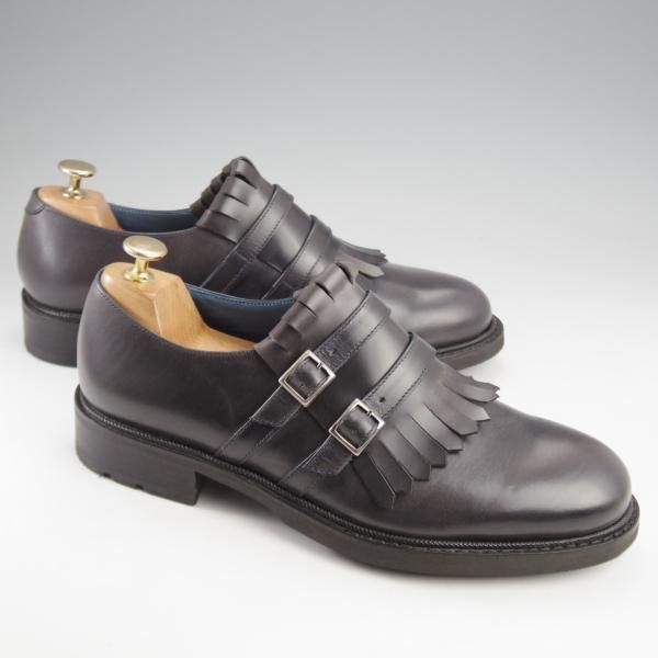 未使用★パラブーツ SIZE 8【貴重★キルトダブルモンク/濃紺】カーフ/メンズ/Paraboot★k287