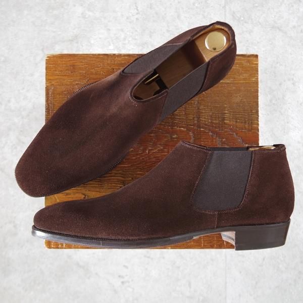 未使用★(伊)エンツォ・ボナフェ SIZE 9.5【定価￥143,000-★ビームス別注/CARY GRANT2】ケーリーグラント/サイドゴアブーツ/濃茶★k288