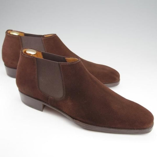 未使用★(伊)エンツォ・ボナフェ SIZE 9.5【定価￥143,000-★ビームス別注/CARY GRANT2】ケーリーグラント/サイドゴアブーツ/濃茶★k288