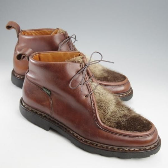 極上★パラブーツ SIZE 8.5【貴重★フォック仕様(アザラシの毛皮)/MUCY】ミューシー/チロリアンブーツ/濃茶/メンズ/Paraboot★k289