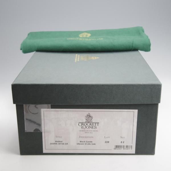 未使用★クロケット&ジョーンズ 8E【定価￥90,200-★ユナイテッドアローズ別注/RADNOR】ブーツ/スエード/黒/Crockett&Jones★k302