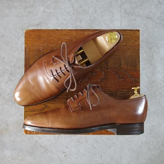 ★ジョンロブ 5.5E【貴重★PARISロゴ時代/236ラスト/PIERSON】プレーントゥ/カーフ/茶/メンズ/JOHN LOBB★k306