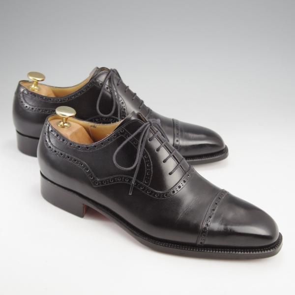 美品★(東欧)VASS/ヴァーシュ SIZE 38.5【純正シューツリー付き★OLD ENGLISH 2/Uラスト】クォーターブローグ/カーフ/黒★k309