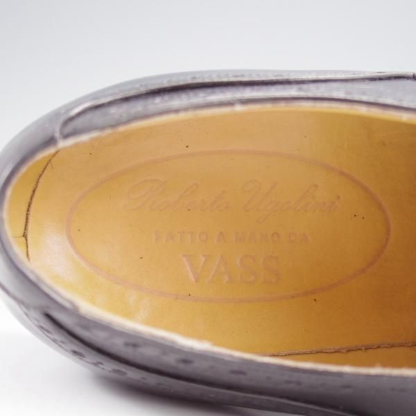 美品★(東欧)VASS/ヴァーシュ SIZE 38.5【純正シューツリー付き★OLD ENGLISH 2/Uラスト】クォーターブローグ/カーフ/黒★k309