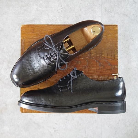 ★チャーチ 65F/UK6.5【貴重★224ラスト仕様/旧チャーチ/3都市ロゴ】プレーントゥ/グレインレザー/黒/Church's★k312