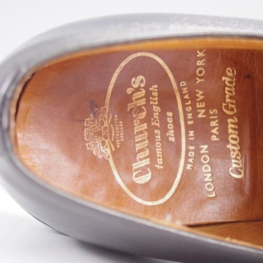 ★チャーチ 65F/UK6.5【貴重★224ラスト仕様/旧チャーチ/3都市ロゴ】プレーントゥ/グレインレザー/黒/Church's★k312