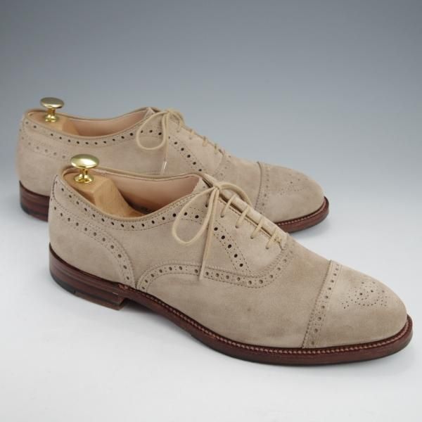 極上★オールデン 9.5D【貴重★ブルックスブラザーズ別注/96701】セミブローグ/スエード/薄茶/メンズ/BROOKS BROTHERS/ALDEN★k323