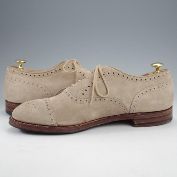 極上★オールデン 9.5D【貴重★ブルックスブラザーズ別注/96701】セミブローグ/スエード/薄茶/メンズ/BROOKS BROTHERS/ALDEN★k323