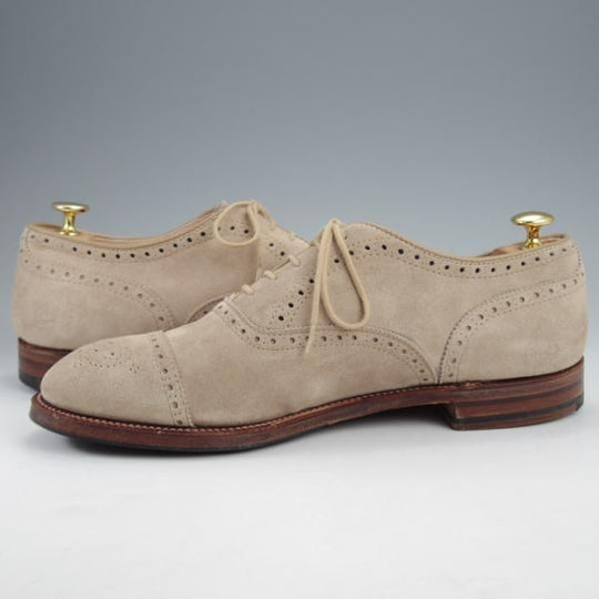 極上★オールデン 9.5D【貴重★ブルックスブラザーズ別注/96701】セミブローグ/スエード/薄茶/メンズ/BROOKS BROTHERS/ALDEN★k323