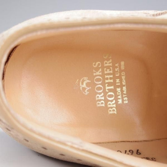 極上★オールデン 9.5D【貴重★ブルックスブラザーズ別注/96701】セミブローグ/スエード/薄茶/メンズ/BROOKS BROTHERS/ALDEN★k323